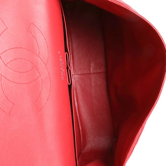 Chanel Red Quilted Caviar Maxi Classic Double Flap Bag - Picture 8 of 8